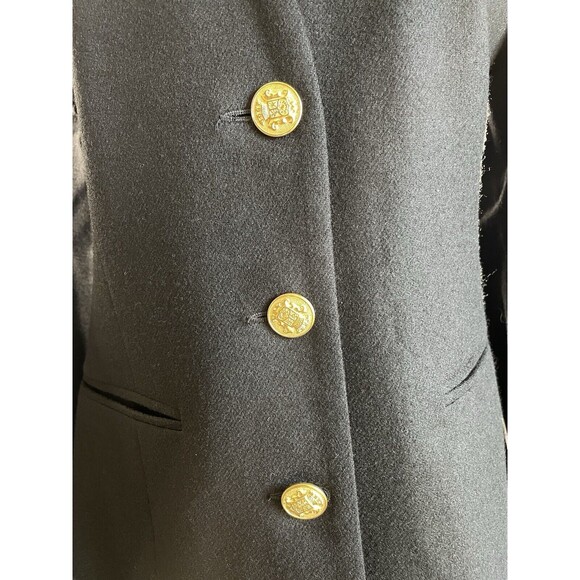 JACK WINTER Women Blazer Suit Jacket Black W/Gold Buttons Collarless - Picture 5 of 9